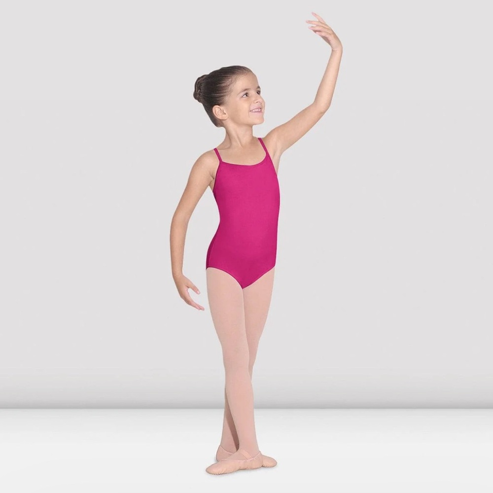 Set of 2 BLOCH Pink Ballet Girls Leotard and STELLE Black Chiffon Pull-On Skirt